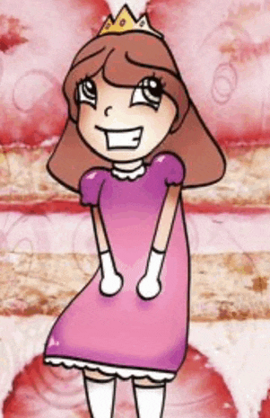 a girl in a pink dress with a tiara on her head