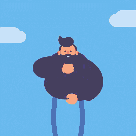 a man with a beard is flying through the air in a parachute
