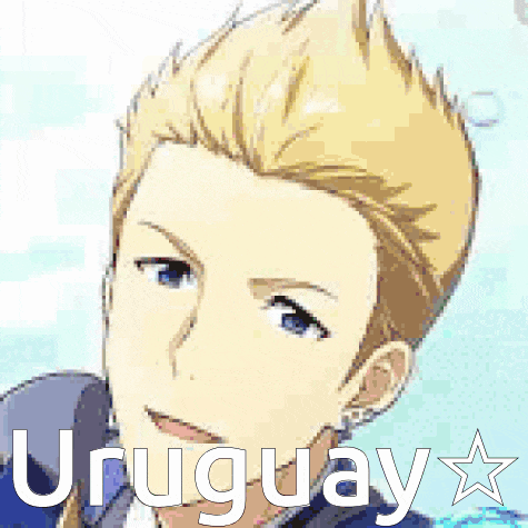 a drawing of a man with the word uruguay written below him
