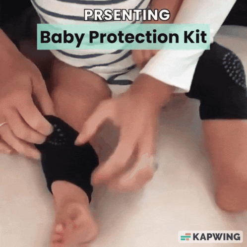 a baby protection kit is being presented to a baby
