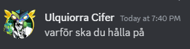 ulquiorra cifer today at 7:40 pm varfor ska du halla pa