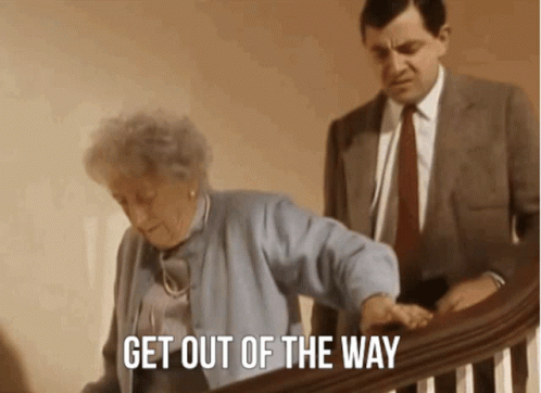 Mr Bean Get Out Of The Way GIF - Mr Bean Get Out Of The Way Need To Go GIFs