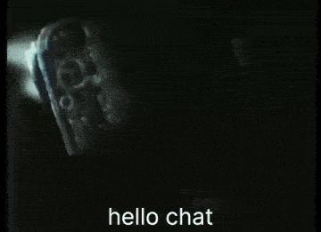 a silhouette of a person with the words hello chat below them