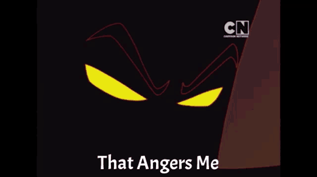 a cartoon character says that angers me in front of a cartoon network logo