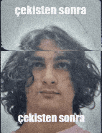 a picture of a man with curly hair and the words cekisten sonra below it
