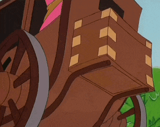 a cartoon character wearing a green octopus costume hanging upside down
