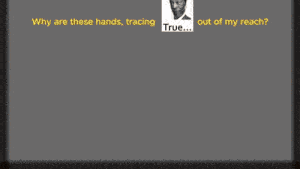 a screenshot of a video game with the words " why are these hands tracing out of my reach " on it