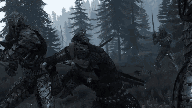 Fighting A Group Of Enemies Geralt Of Rivia GIF - Fighting A Group Of Enemies Geralt Of Rivia The Witcher GIFs
