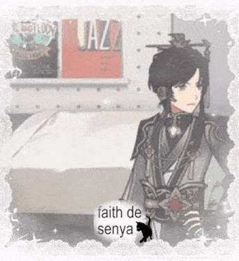 a picture of a man with the words faith de senya written on it
