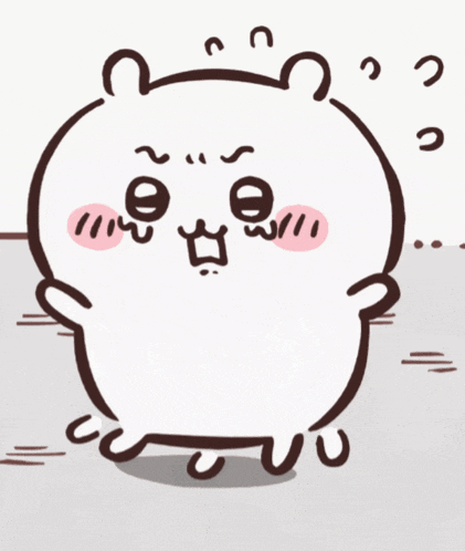 a cartoon drawing of a bear with a surprised expression on its face