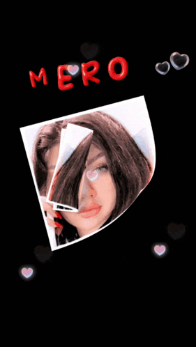 a picture of a woman with the word mero written above it