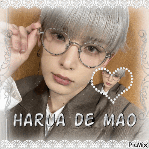 a picture of harua de mao with glasses
