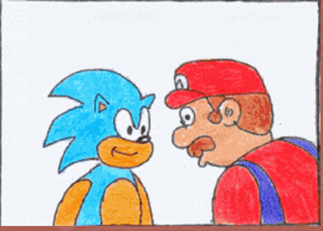 Mario Sonic GIF - Mario Sonic Kiss GIFs