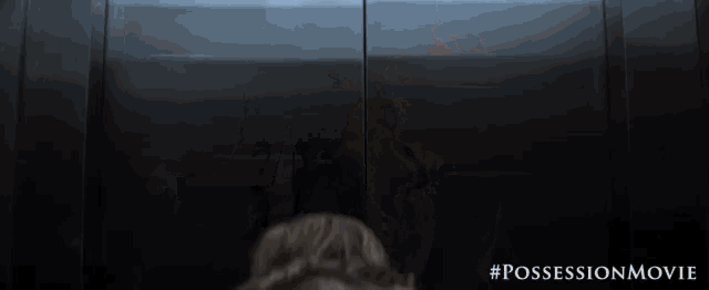 a movie poster for the possession movie shows a monster coming out of an elevator