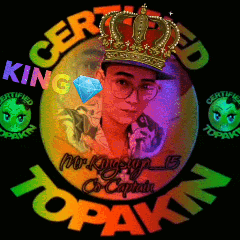 a picture of a man with a crown and the words certified king on it