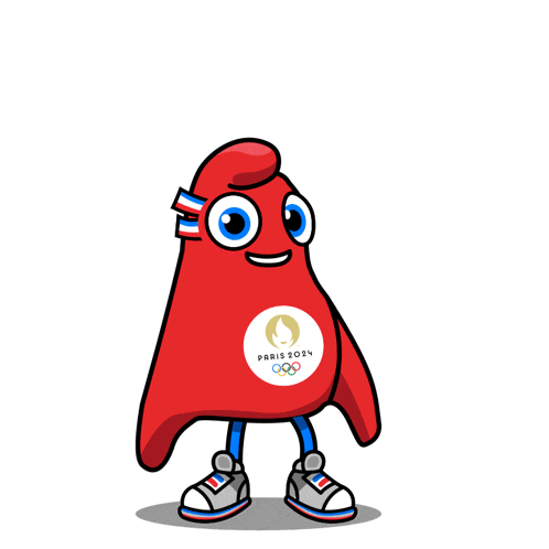 a mascot for the paris 2024 olympics is standing