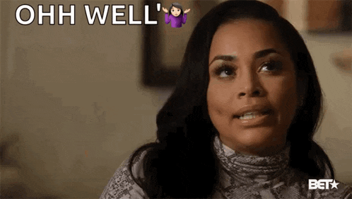 a woman is sitting on a couch with a purple emoji on her face and the words `` ohh well '' .