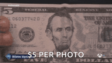 a 5 dollar bill with an image of abraham lincoln on it