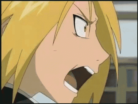 a close up of an anime character 's face with his mouth wide open