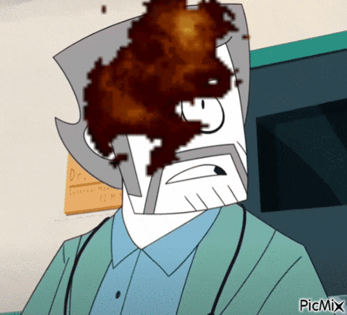 a cartoon of a doctor with a sign that says dr.