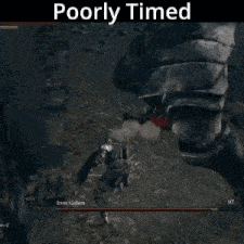 a screenshot of a video game with the words poorly timed on top