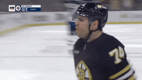 a hockey player wearing a jersey with the number 24 on it