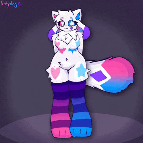 a drawing of a furry character with the name kittydog