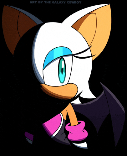 a cartoon drawing of a bat with the words art by the galaxy cowboy above it
