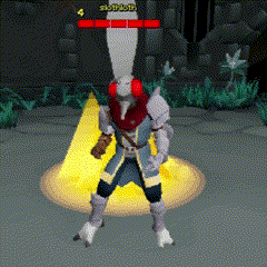 a knight in a video game with the number 4 above his head