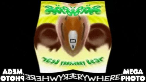 a picture of a cartoon bear with the words " yes yummy bear " on it