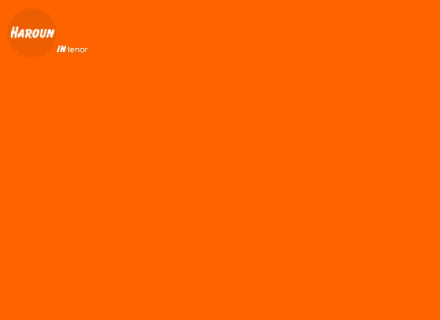 an orange background with the word haroun in white