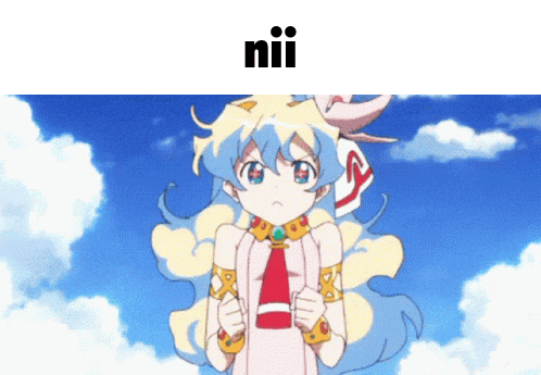 a picture of a girl with the word nii on the top