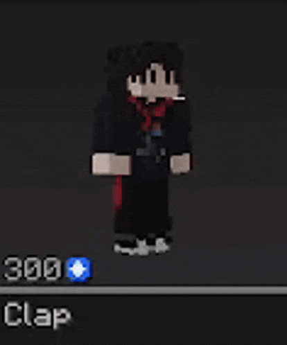 a minecraft character is standing in a dark room with the words clap in the corner