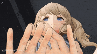 a screenshot of a girl with a background preview icon