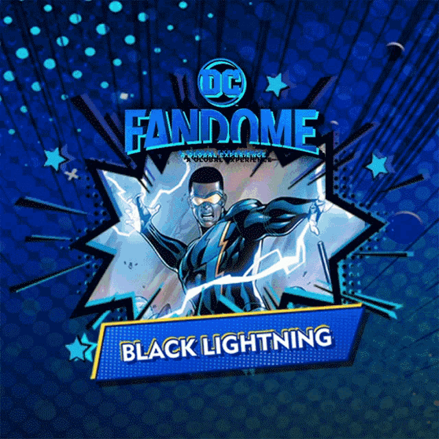 a poster for the dc fandome action experience shows black lightning