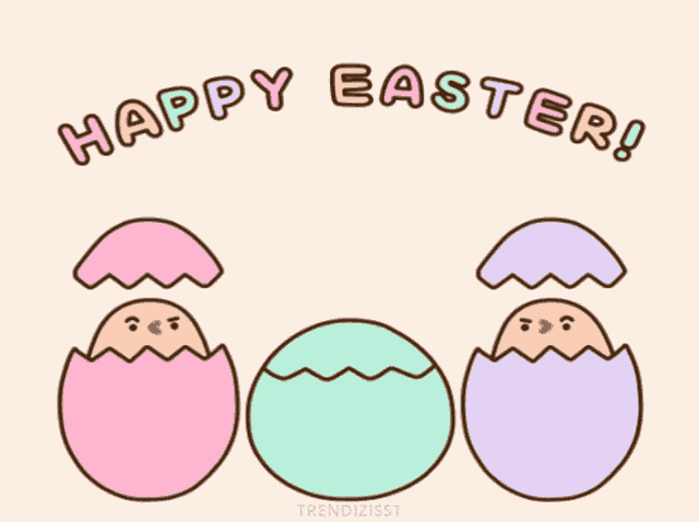 a happy easter greeting card with colorful eggs