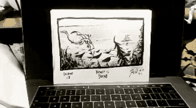 a black and white drawing on a piece of paper that says draw 12