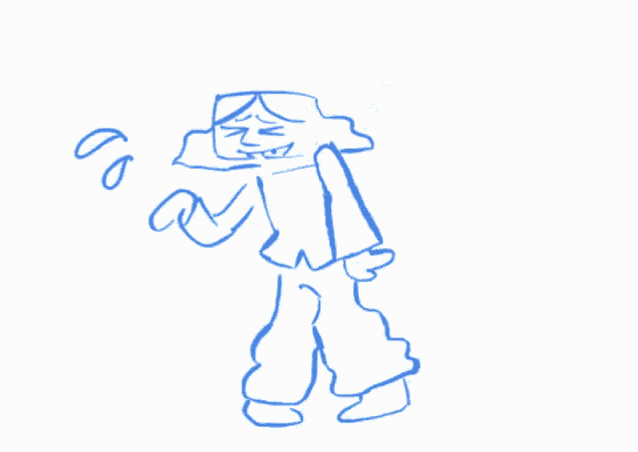 a drawing of a person holding a microphone and pointing at the camera