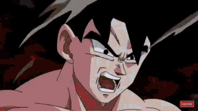 a close up of a cartoon character with a subscribe button