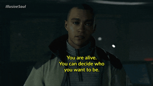 a man in a video game says " you are alive "
