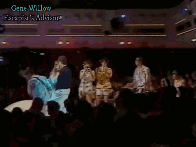 a group of people playing instruments with the words gene willow escapist 's advisor