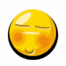 a yellow smiley face with its eyes closed and a smile on it .
