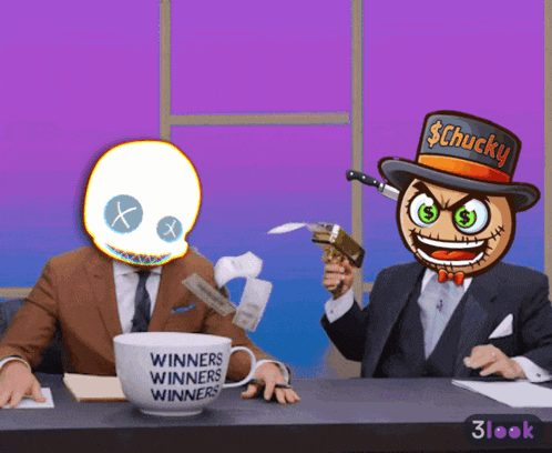 a cartoon character with a top hat that says chucky