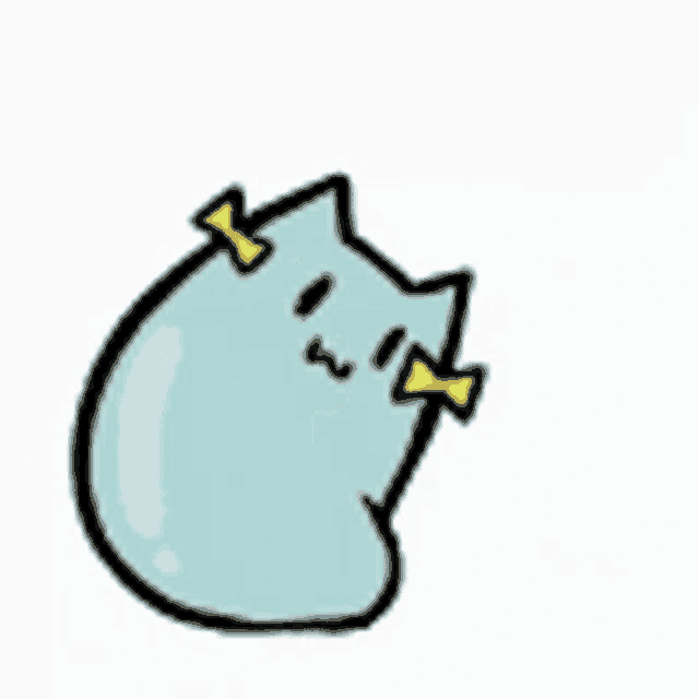 a cartoon drawing of a cat with bows on its head .