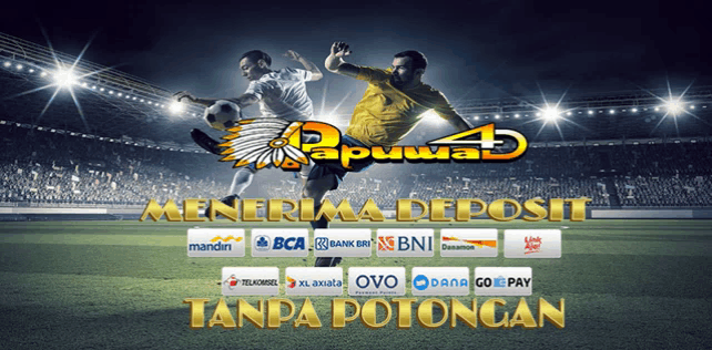 two soccer players are playing on a field with the words menerima deposit tanpa potongan