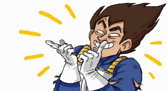a cartoon drawing of a man wearing gloves and making a funny face