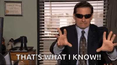 michael scott from the office is wearing sunglasses and making a funny face .