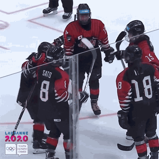 a hockey player with the number 8 on their jersey