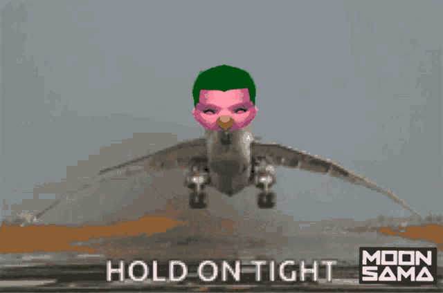 a cartoon of an airplane with the words hold on tight on the bottom right