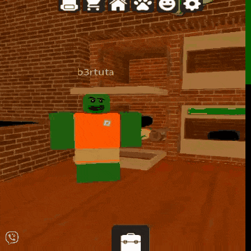 a cartoon drawing of a restaurant with a briefcase in the corner